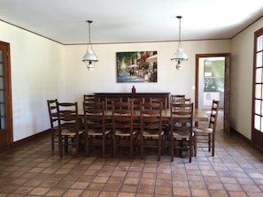 Dining area with solid oak table