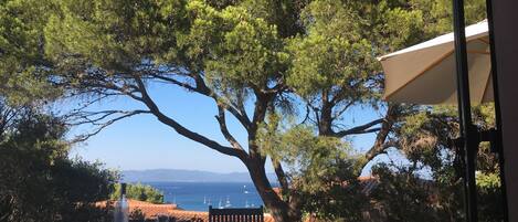 Aussicht von Terrasse, Ausschnitt aus Panorama-Meerblick- vor dem Wohnzimmer