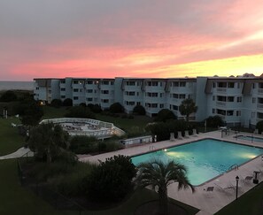 Beautiful sunset view from the balcony