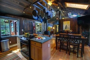 The Kitchen has high-end appliances & charm galore!