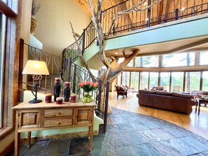 Entrance foyer, view to golf course.