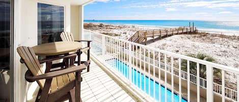 Balcony - 
Gulf Dunes 217 Fort Walton Beach Florida Okaloosa Island Vacation Rentals