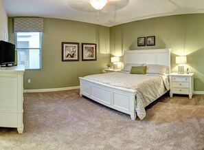 Providence Gated Golf Resort private vacation homes in orlando master bedroom with king size bed