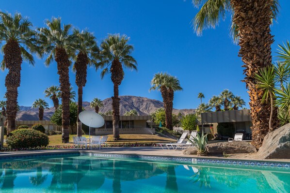 View from the pool with San Jacinto mountain backdrop