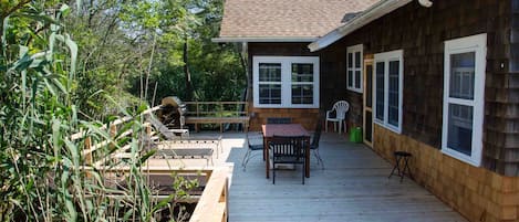 Deck and side entrance.