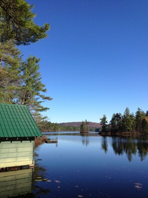 Looking out to Rainbow Lake.