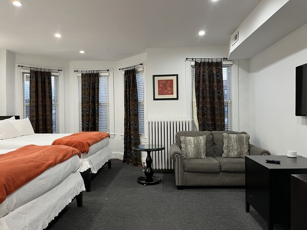 Two Queen Beds with Professionally Laundered White Sheets