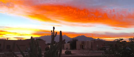 Sunrise over the Santa Ritas as seen from the backyard