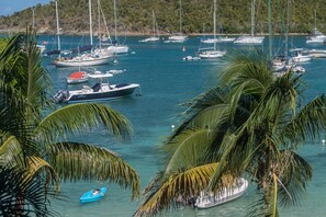 Cruz Bay harbor from the balcony bar.