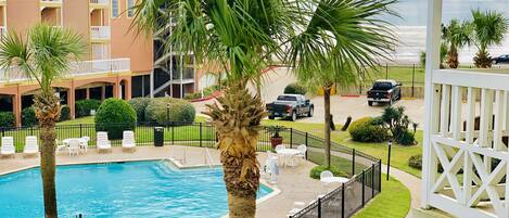 View of Pool and Gulf from the balcony