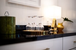 Wine glasses provided