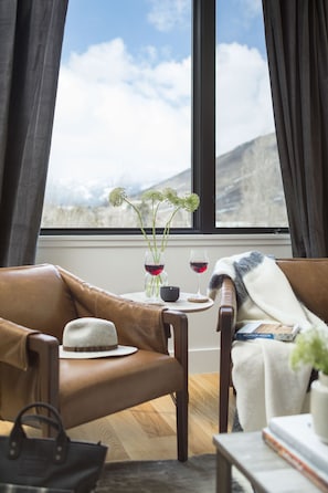 Living area with views of the Tetons