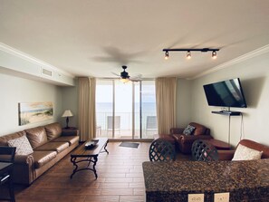 Kick back and relax in our open living area with balcony access!