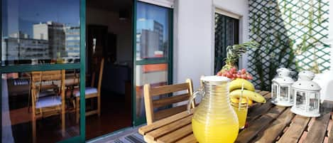 Outdoor table overlooking the city