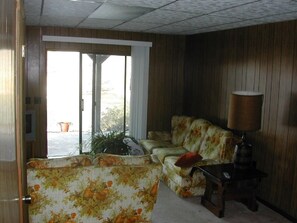 Downstairs family room opening to covered patio.