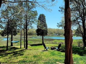 View of Brush Pond from our sunny deck is so peaceful and relaxing.