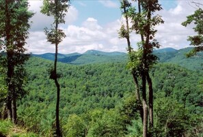 Breathtaking long-range mountain views from the back porch.