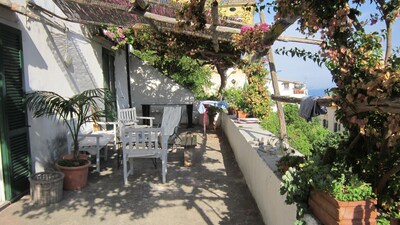 Amalfi Coast,Characteristic White House,fantastic Terrace With Seaview