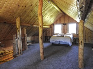 The master bedroom is offers guests plenty of room.