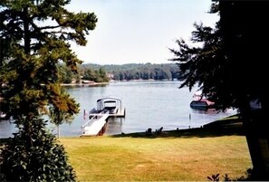 From screened in porch looking at lake