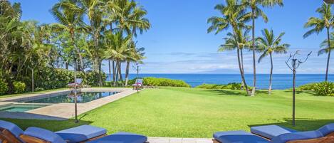Ocean Front and Poolside Panoramic View From Wailea Sunset Estate