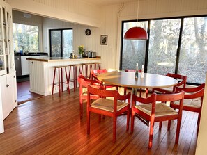 Dining room area outside of kitchen.