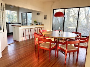 Dining room area outside of kitchen.