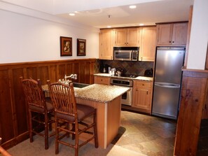 Kitchen with all the essentials in the 3 bedroom unit.