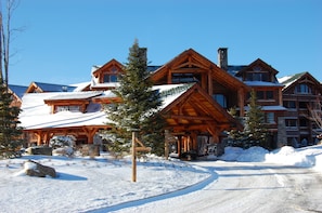 Front View of The Whiteface Lodge in the Winter.