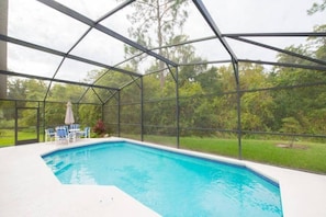 Private, screened in Pool Area, Conervation View