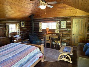 LOG CABIN WITH WOODSTOVE