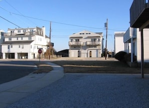 Street level view to beach path