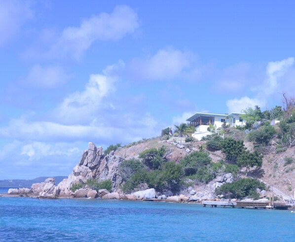 The house at Quart-A-Nancy Point, Cooper Island from Manchioneel Bay