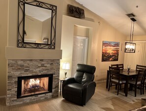 New Leather Recliner,  and Porcelain Tile Flooring .