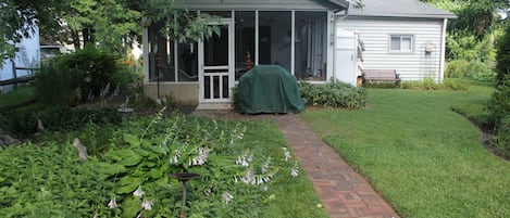 Back yard and screened in porch