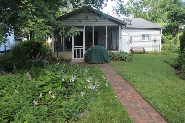 Back yard and screened in porch