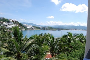 View of the beach and marina from the terrace