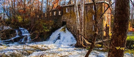 Salvato Mill and waterfalls in Autumn.