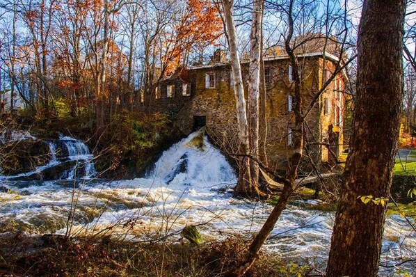 Salvato Mill and waterfalls in Autumn.