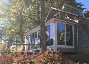 View of sun room from the water