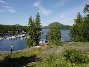 This property overlooks Knudson Cove Marina and Clover Passage