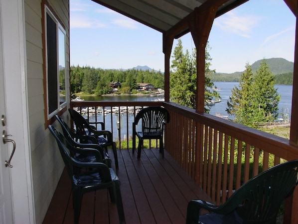 Enjoy the view from the covered deck and BBQ in comfort.