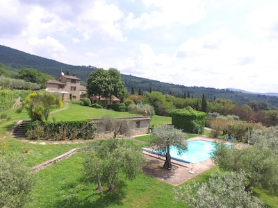 An elegantly restored villa offering luxury accommodation, pool and view