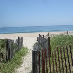 Path to Private Beach in Front Across from Driveway