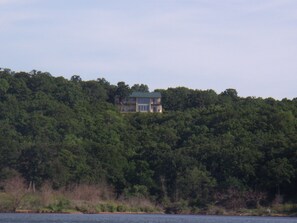 View from Lake Texoma up to the house.