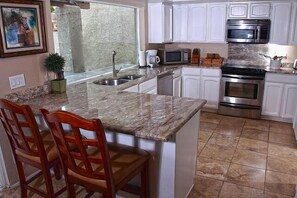 Kitchen with a view to the lake