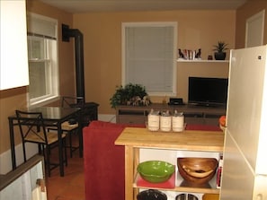 LOOKING FROM KITCHEN TOWARD LIVING AREA