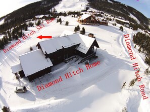 The ski run access to the house