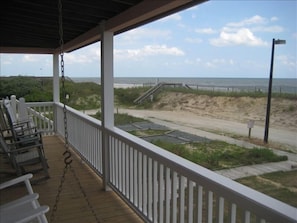 View of the beach from the porch.