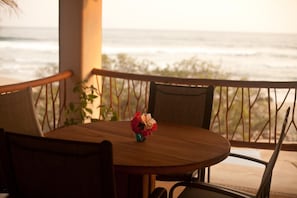 The view from the tropical wood dining table, Casa Oasis Troncones 